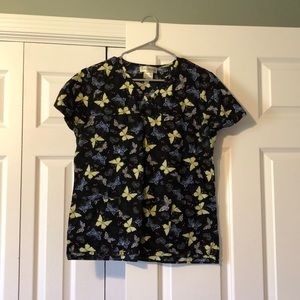 Butterfly scrub top